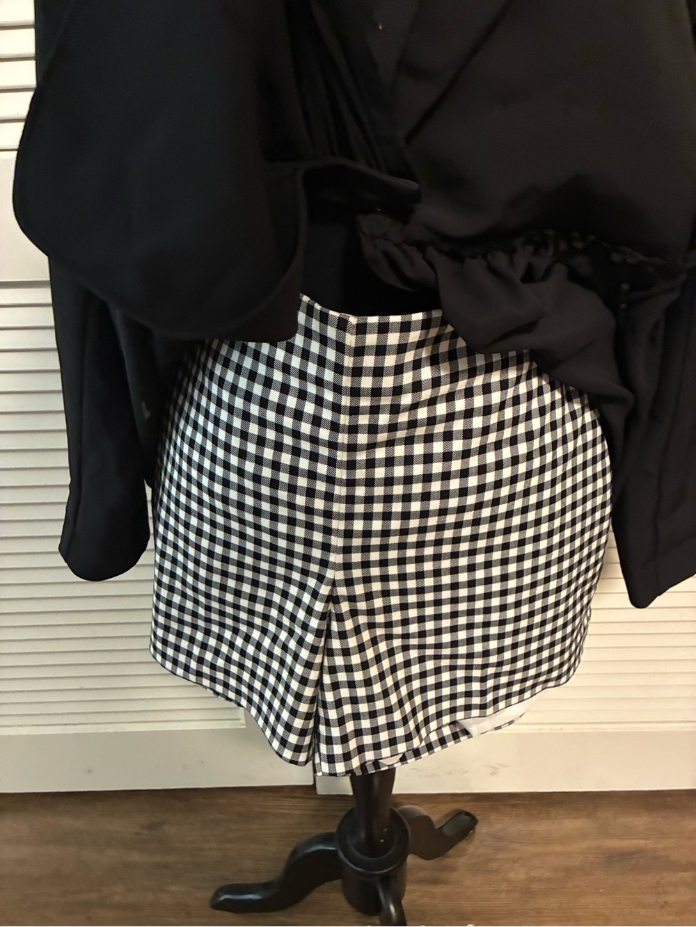 Ann Taylor Black & White Gingham Skort